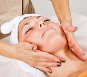 Facial services in a spa